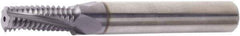 Vargus - M10x1.25 ISO, 0.335" Cutting Diam, 3 Flute, Solid Carbide Helical Flute Thread Mill - Internal Thread, 13/16" LOC, 2-7/8" OAL, 3/8" Shank Diam - Exact Tool & Supply