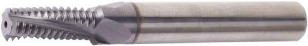 Vargus - M4x0.7 ISO, 0.124" Cutting Diam, 3 Flute, Solid Carbide Helical Flute Thread Mill - Internal Thread, 0.262" LOC, 1.772" OAL, 3/16" Shank Diam - Exact Tool & Supply