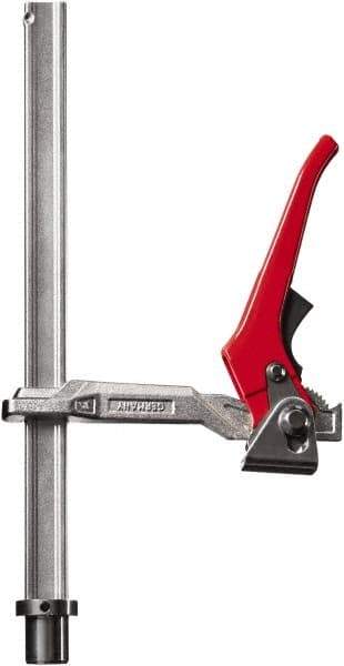 Bessey - 1100 Lb Holding Capacity, 12" Max Opening Capacity, 1100 Lb Clamping Pressure, Manual Hold Down Clamp - 6-7/8" Arm Length, 7-7/8" Clamp Length, 1-5/8" Clamp Width, 15-3/4" Clamp Height, 28mm Stud Mount, Steel - Exact Tool & Supply