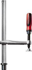 Bessey - 1,000 Lb Holding Capacity, 12" Max Opening Capacity, 1,000 Lb Clamping Pressure, Manual Hold Down Clamp - 7-11/16" Arm Length, 7-7/8" Clamp Length, 1-37/64" Clamp Width, 15-3/4" Clamp Height, 28mm Stud Mount, Steel - Exact Tool & Supply