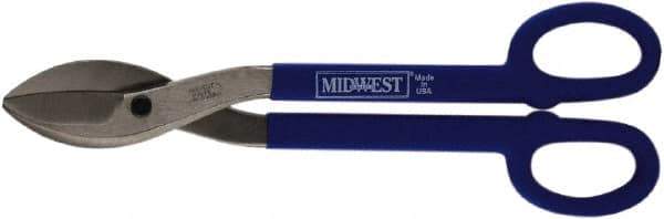 Midwest Snips - 2-1/2" Length of Cut, Straight Pattern Tinner's Snip - 16" OAL, 16 AWG Steel Capacity - Exact Tool & Supply