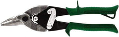 Midwest Snips - 1-1/4" Length of Cut, Right Pattern Aviation Snip - 10" OAL, 18 AWG Steel Capacity - Exact Tool & Supply