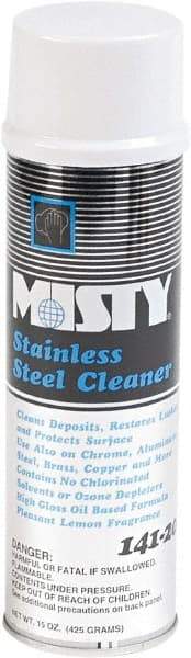 Misty - 15 fl oz Liquid Stainless Steel Cleaner & Polish - Lemon Scented, Aerosol Container - Exact Tool & Supply