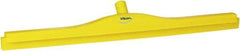 Vikan - 27.6" Polypropylene Blade Floor Squeegee Frame - Threaded End, Double Edge, Yellow, Polypropylene Holder - Exact Tool & Supply