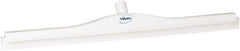 Vikan - 27.6" Polypropylene Blade Floor Squeegee Frame - Threaded End, Double Edge, White, Polypropylene Holder - Exact Tool & Supply