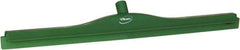 Vikan - 27.6" Polypropylene Blade Floor Squeegee Frame - Threaded End, Double Edge, Green, Polypropylene Holder - Exact Tool & Supply