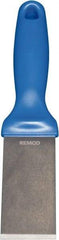 Remco - Stiff Stainless Steel Beveled Scraper - 1-1/2" Blade Width x 3-1/2" Blade Length, 5-13/32" Long Ergonomic Polypropylene Handle - Exact Tool & Supply