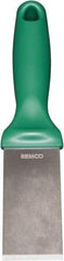 Remco - Stiff Stainless Steel Beveled Scraper - 1-1/2" Blade Width x 3-1/2" Blade Length, 5-13/32" Long Ergonomic Polypropylene Handle - Exact Tool & Supply
