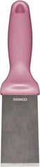 Remco - Stiff Stainless Steel Beveled Scraper - 1-1/2" Blade Width x 3-1/2" Blade Length, 5-13/32" Long Ergonomic Polypropylene Handle - Exact Tool & Supply
