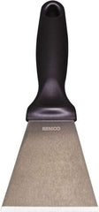 Remco - Stiff Stainless Steel Beveled Scraper - 3" Blade Width x 3-1/2" Blade Length, 5-13/32" Long Ergonomic Polypropylene Handle - Exact Tool & Supply