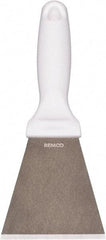 Remco - Stiff Stainless Steel Beveled Scraper - 3" Blade Width x 3-1/2" Blade Length, 5-13/32" Long Ergonomic Polypropylene Handle - Exact Tool & Supply