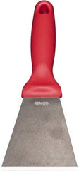 Remco - Stiff Stainless Steel Beveled Scraper - 3" Blade Width x 3-1/2" Blade Length, 5-13/32" Long Ergonomic Polypropylene Handle - Exact Tool & Supply