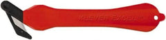 Klever Innovations - Fixed Safety Cutter - 1-1/4" Carbon Steel Blade, Red Plastic Handle, 1 Blade Included - Exact Tool & Supply