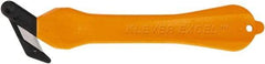 Klever Innovations - Fixed Safety Cutter - 1-1/4" Carbon Steel Blade, Orange Plastic Handle, 1 Blade Included - Exact Tool & Supply