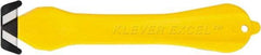 Klever Innovations - Fixed Safety Cutter - 1-1/4" Carbon Steel Blade, Yellow Plastic Handle, 1 Blade Included - Exact Tool & Supply