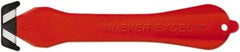 Klever Innovations - Fixed Safety Cutter - 1-1/4" Carbon Steel Blade, Red Plastic Handle, 1 Blade Included - Exact Tool & Supply