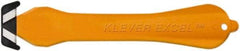 Klever Innovations - Fixed Safety Cutter - 1-1/4" Carbon Steel Blade, Orange Plastic Handle, 1 Blade Included - Exact Tool & Supply