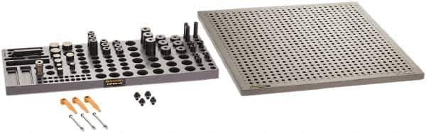 Renishaw - M8, CMM Magnetic & Clamping Kit - Use with CMM Fixtures, Includes 47Pc. Component Set, 450x450mm Plate - Exact Tool & Supply