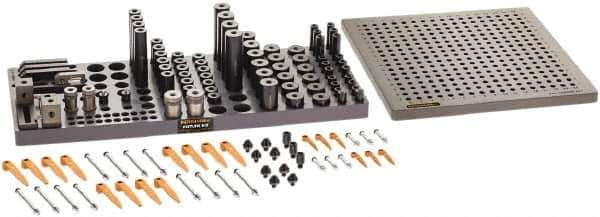 Renishaw - M8, CMM Clamping Kit - Use with CMM Fixtures, Includes 110Pc. Component Set, 300x300mm Plate - Exact Tool & Supply