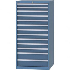 LISTA - 13 Drawer, 124 Compartment Bright Blue Steel Modular Storage Cabinet - Exact Tool & Supply