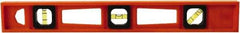 Johnson Level & Tool - 18" Long 3 Vial I-Beam Level - Structo-Cast, Orange - Exact Tool & Supply