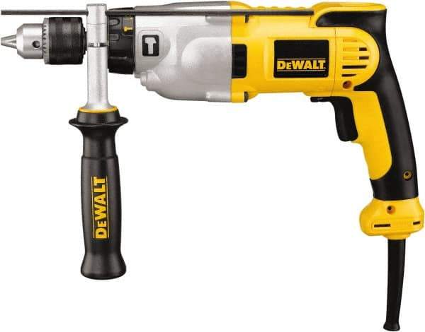 DeWALT - 120 Volt 1/2" Keyed Chuck Electric Hammer Drill - 0 to 56,000 BPM, 0 to 3,500 RPM, Reversible - Exact Tool & Supply