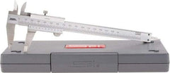 SPI - 0 to 150mm Stainless Steel Vernier Caliper - 0.02mm Graduation, 1.57" Jaw Depth, 0.02" Accuracy, Includes NIST Traceability Certificate - Exact Tool & Supply
