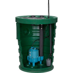 Little Giant Pumps - Sump Pump Systems; Type: Sump Pump System ; Voltage: 115 ; Contents: Basin, cover, gaskets and hardware, Piggyback tethered mechanical float switch assembly, discharge pipe, vent pipe, coupling, grommet, pump - Exact Tool & Supply