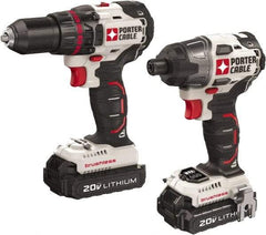 Porter-Cable - 20 Volt Cordless Tool Combination Kit - Includes 1/2" Brushless Drill/Driver & 1/4" Brushless Impact Driver, Lithium-Ion Battery Included - Exact Tool & Supply