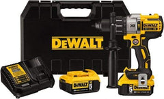 DeWALT - 20 Volt 1/2" Keyless Chuck Cordless Hammer Drill - 0 to 38,250 BPM, 0 to 2,000 RPM, Reversible - Exact Tool & Supply