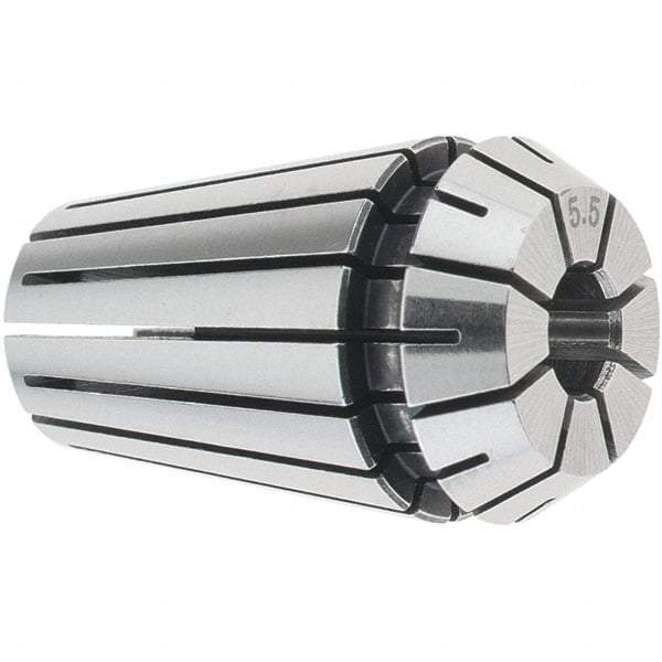 Accupro - 5 to 5.5mm ER16 Collet - 0.01mm TIR, 27mm OAL, 17mm Overall Diam - Exact Tool & Supply