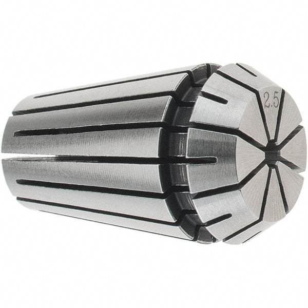 Accupro - 2 to 2.5mm ER16 Collet - 0.01mm TIR, 27mm OAL, 17mm Overall Diam - Exact Tool & Supply