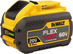 DeWALT - 60 Volt Lithium-Ion Power Tool Battery - 9 Ahr Capacity, 2 hr Charge Time, Series 20/60 FLEXVOLT - Exact Tool & Supply