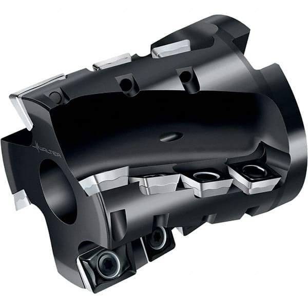 Walter - 100mm Cut Diam, 40mm Arbor Diam, 77mm Max Depth of Cut, Indexable Square-Shoulder Face Mill - 90° Lead Angle, 80mm High, LDM.170408R & SDM.120408 Insert Compatibility, Through Coolant, Series M4258 - Exact Tool & Supply