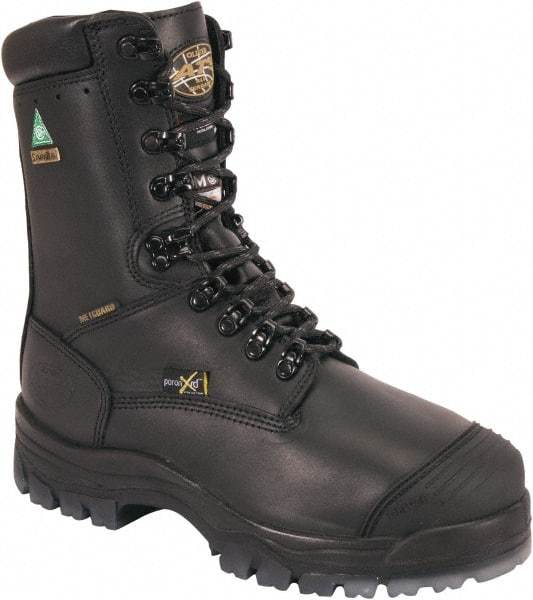 OLIVER - Men's Size 13 Wide Width Composite Work Boot - Black, Leather Upper, Rubber Outsole, 8" High, Lace-Up, Waterproof - Exact Tool & Supply