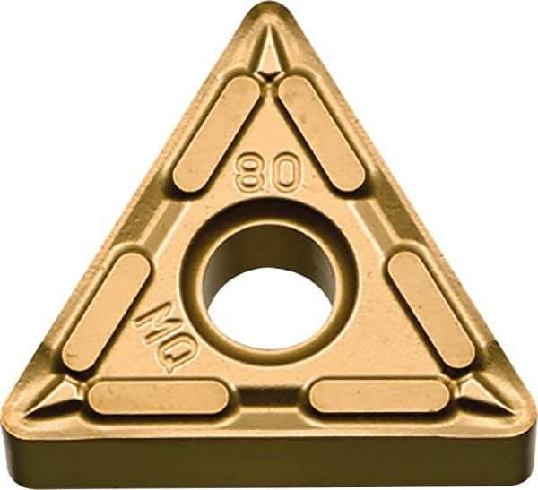 Kyocera - TNMG331 MQ Grade CA6515 Carbide Turning Insert - TiCN/Al2O3/TiN Finish, 60° Triangle, 3/8" Inscr Circle, 3/16" Thick, 1/64" Corner Radius - Exact Tool & Supply