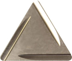 Kyocera - TPGR321 B Grade KW10 Carbide Turning Insert - Uncoated, 60° Triangle, 3/8" Inscr Circle, 1/8" Thick, 1/64" Corner Radius - Exact Tool & Supply