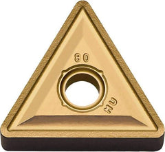 Kyocera - TNMG332 MU Grade SW05 Carbide Turning Insert - Uncoated, 60° Triangle, 3/8" Inscr Circle, 3/16" Thick, 1/32" Corner Radius - Exact Tool & Supply