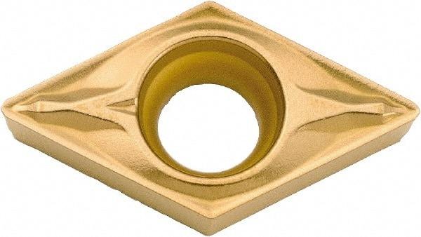 Kyocera - DCMX32.51 WP Grade CA525 Carbide Turning Insert - TiCN/Al2O3/TiN Finish, 55° Diamond, 3/8" Inscr Circle, 5/32" Thick, 1/64" Corner Radius - Exact Tool & Supply