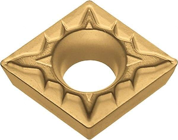 Kyocera - CPMT2.51.51 XP Grade PV720 Cermet Turning Insert - TiCN (Megacoat Nano) Finish, 80° Diamond, 5/16" Inscr Circle, 3/32" Thick, 1/64" Corner Radius - Exact Tool & Supply