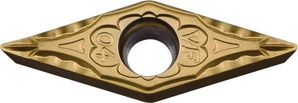 Kyocera - VBMT333 VF Grade CA525 Carbide Turning Insert - TiCN/Al2O3/TiN Finish, 35° Diamond, 3/8" Inscr Circle, 3/16" Thick, 3/64" Corner Radius - Exact Tool & Supply