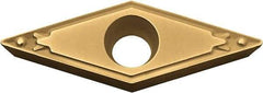 Kyocera - VBMT221 HQ Grade PV720 Cermet Turning Insert - TiCN (Megacoat Nano) Finish, 35° Diamond, 1/4" Inscr Circle, 1/8" Thick, 1/64" Corner Radius - Exact Tool & Supply