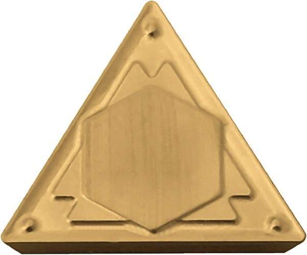 Kyocera - TPMR321 HQ Grade CA515 Carbide Turning Insert - TiCN/Al2O3/TiN Finish, 60° Triangle, 3/8" Inscr Circle, 1/8" Thick, 1/64" Corner Radius - Exact Tool & Supply