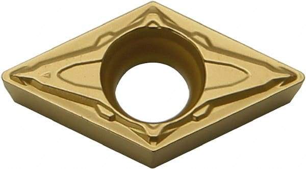 Kyocera - DCMT21.51 PP Grade CA515 Carbide Turning Insert - TiCN/Al2O3/TiN Finish, 55° Diamond, 1/4" Inscr Circle, 3/32" Thick, 1/64" Corner Radius - Exact Tool & Supply