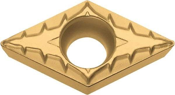 Kyocera - DCMT32.50.5 XP Grade CA515 Carbide Turning Insert - TiCN/Al2O3/TiN Finish, 55° Diamond, 3/8" Inscr Circle, 5/32" Thick, 0.008" Corner Radius - Exact Tool & Supply