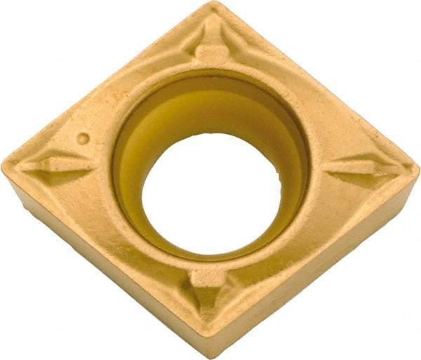 Kyocera - CCMT32.52 WP Grade CA515 Carbide Turning Insert - TiCN/Al2O3/TiN Finish, 80° Diamond, 3/8" Inscr Circle, 5/32" Thick, 1/32" Corner Radius - Exact Tool & Supply