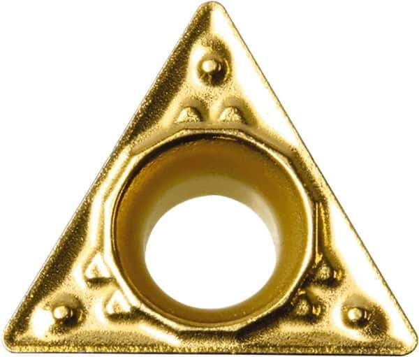 Kyocera - TPMT221 HQ Grade CA510 Carbide Turning Insert - TiCN/Al2O3/TiN Finish, 60° Triangle, 1/4" Inscr Circle, 1/8" Thick, 1/64" Corner Radius - Exact Tool & Supply