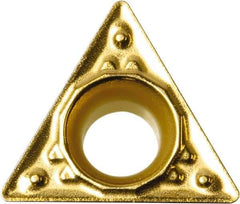 Kyocera - TPMT221 HQ Grade CA510 Carbide Turning Insert - TiCN/Al2O3/TiN Finish, 60° Triangle, 1/4" Inscr Circle, 1/8" Thick, 1/64" Corner Radius - Exact Tool & Supply