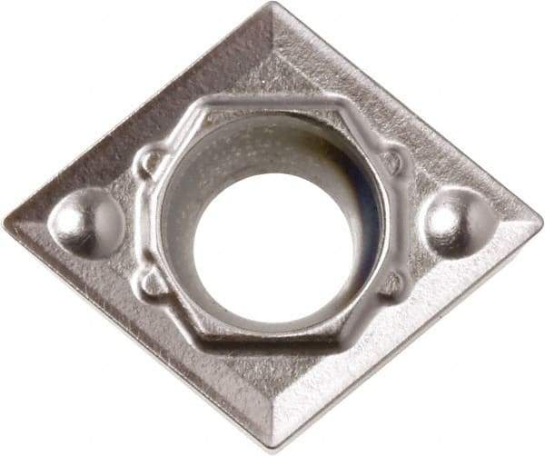 Kyocera - CCMT32.51 HQ Grade CA6515 Carbide Turning Insert - TiCN/Al2O3/TiN Finish, 80° Diamond, 3/8" Inscr Circle, 5/32" Thick, 1/64" Corner Radius - Exact Tool & Supply