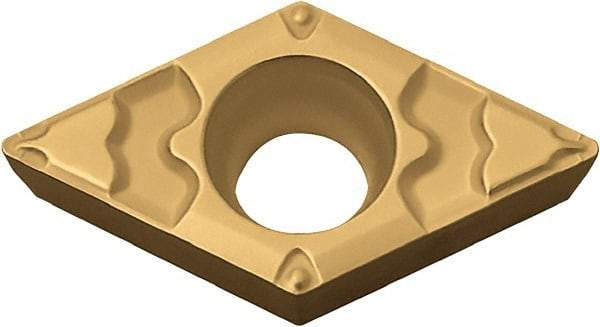 Kyocera - DCMT21.51 GP Grade CA525 Carbide Turning Insert - TiCN/Al2O3/TiN Finish, 55° Diamond, 1/4" Inscr Circle, 3/32" Thick, 1/64" Corner Radius - Exact Tool & Supply